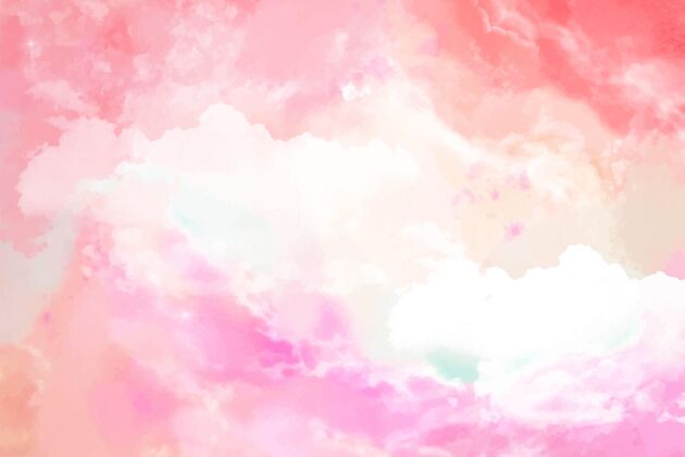 手绘手绘水彩粉彩天空背景背景天空背景水彩