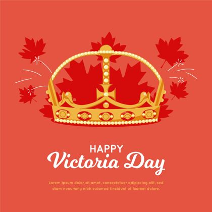 活动手绘加拿大维多利亚日插画加拿大国旗手绘维多利亚日
