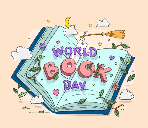 全球手绘世界图书日插图图书日世界图书日版权日