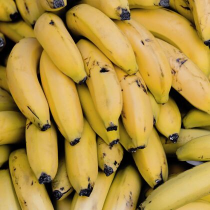 美味顶视图安排与香蕉俯视图美食水果
