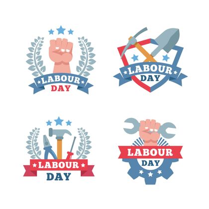 收集平劳动节标签收集单位设计徽章国际工人节