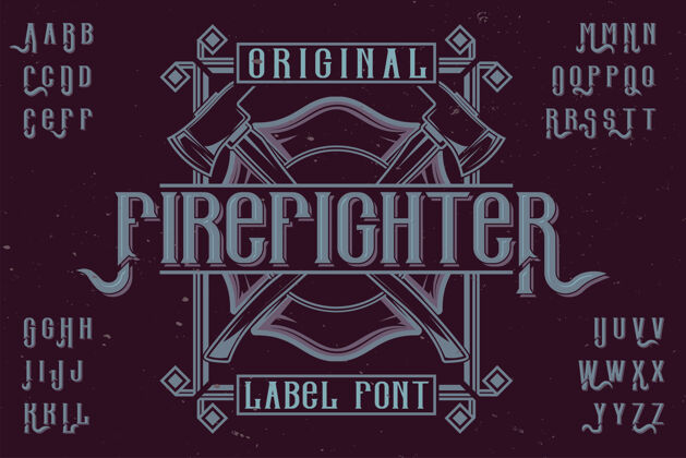 标签原来的标签字体命名为 消防员 好用在任何标签设计灾难写作排版