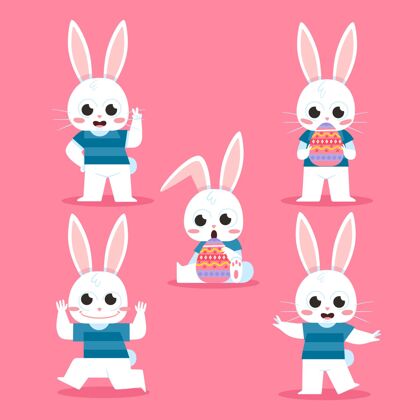 庆祝复活节兔子系列帕斯卡设置复活节