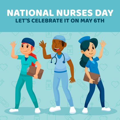 全国护士日卡通全国护士节插画活动卡通护士