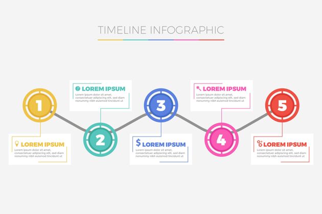 信息平面设计时间线信息图形模板图表平面设计选项