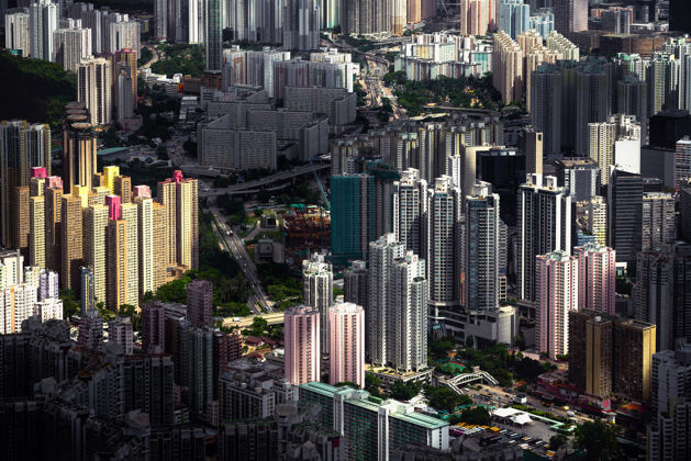 锡蒂迷人的鸟瞰香港红城中国建筑香港