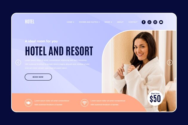 信息现代酒店登录页模板与照片登录页预订网页模板