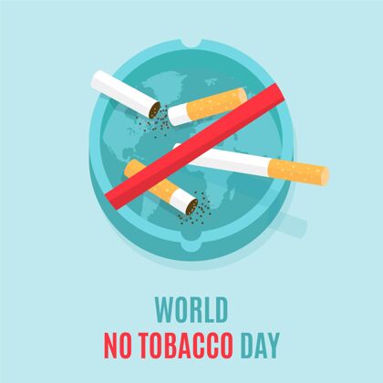 烟草平面世界无烟日插画国际庆祝意识