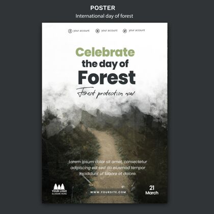 国际世界森林日海报模板动物意识环境