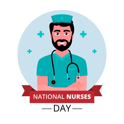 全球平面全国护士节插画5月12日健康专家全国护士日