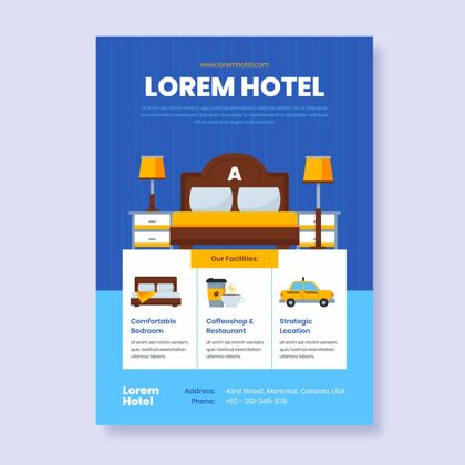 度假村平面设计酒店信息传单模板室内信息旅游