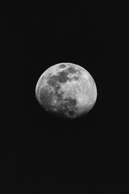 宇宙满月的灰度照片夜晚满月天文学