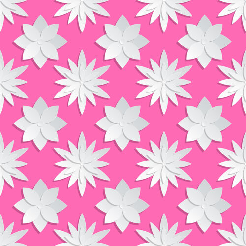 婚礼剪纸花卉背景折纸花卉图案粉红色背景上的花卉折纸 设计的纸折纸插图开花重复花瓣