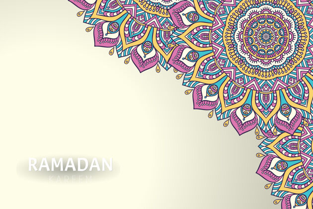花卉Ramadamkareem背景和曼荼罗装饰卡里姆圆圈漩涡