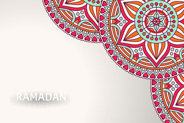 文化Ramadamkareem背景和曼荼罗装饰螺旋阿拉伯语古董
