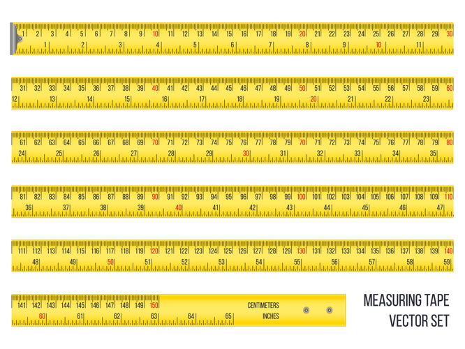 尺子厘米和英寸的卷尺元素设置测量
