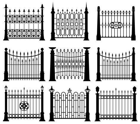 锻造黑白相间的铁门和栅栏障碍元素大门