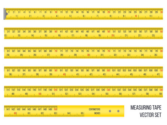 尺子厘米和英寸的卷尺元素设置测量