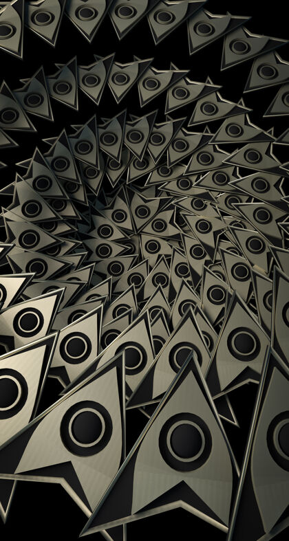 计算机箭头形状图案的3d渲染三维纹理未来