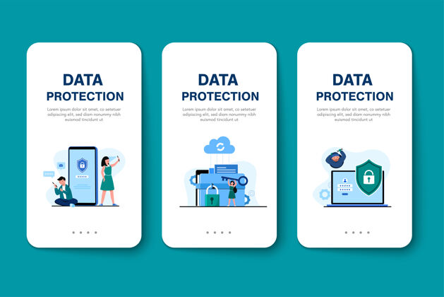 插图全球数据安全 个人数据安全 网络数据安全在线概念说明 互联网安全或信息隐私保护网站破解安全
