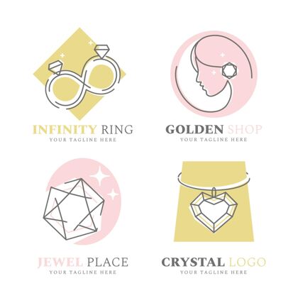 公司线性平面设计珠宝标志系列套装品牌珠宝标识