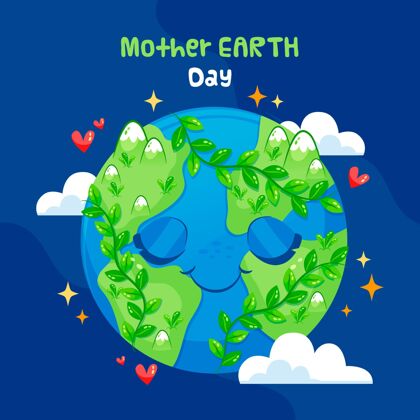 地球地球母亲节插图自然4月22日花卉