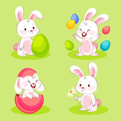 收集复活节兔子系列设置包节日