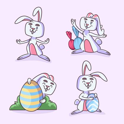 复活节手绘复活节兔子系列帕夏复活节兔子纪念