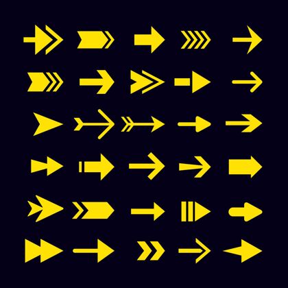 方向平面设计黄箭头系列信息图表元素光标平面设计