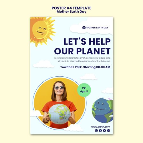 环境地球母亲日海报模板海报地球印刷模板