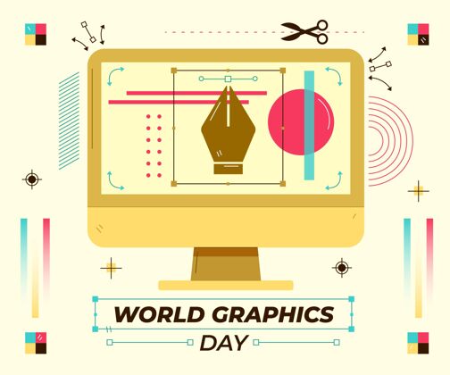 平面设计手绘世界图形日插画庆典国际全球