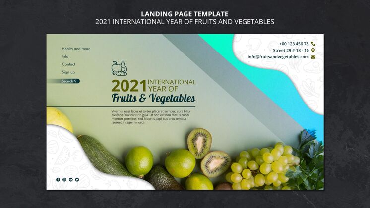 登录页国际果蔬年登陆页有机自然模板