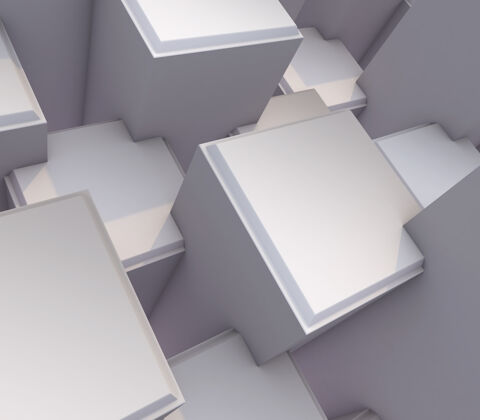 六边形三维渲染一个现代抽象与斜面挤压立方体迷幻超现实形状