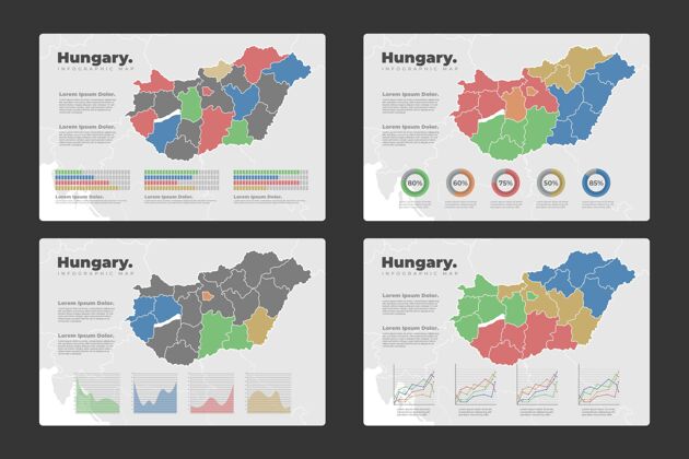 模板匈牙利地图信息图匈牙利国家平面设计