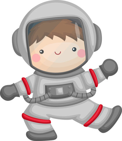 科学一个穿着宇航服的可爱小孩吉祥物卡通明星