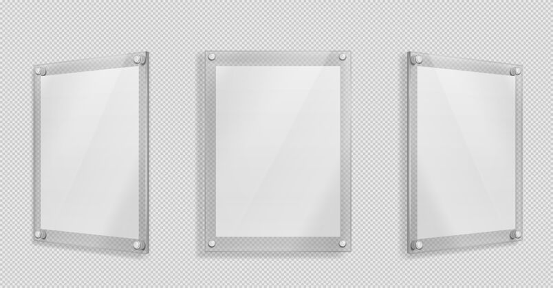 墙亚克力海报 空白玻璃框挂在透明隔离墙上清洁空价格