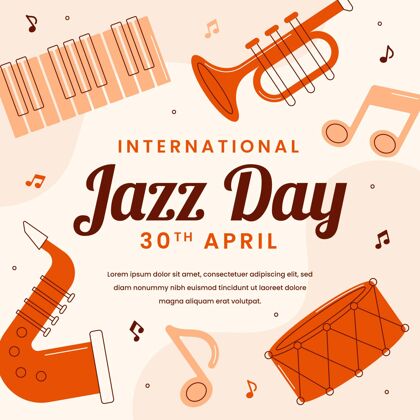 爵士乐日国际爵士乐日乐器插画声音国际音乐节