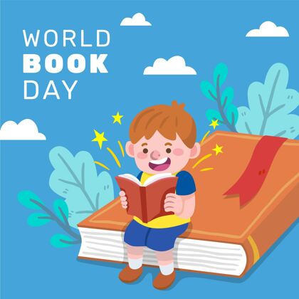 手绘手绘世界图书日插图与儿童阅读插图阅读世界读书日