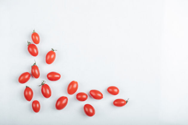 蔬菜白色背景有机樱桃番茄高品质照片成分花园番茄