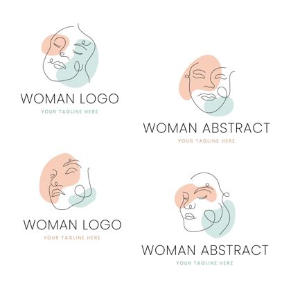 摘要抽象手绘女性标志模板集合模板标志女性