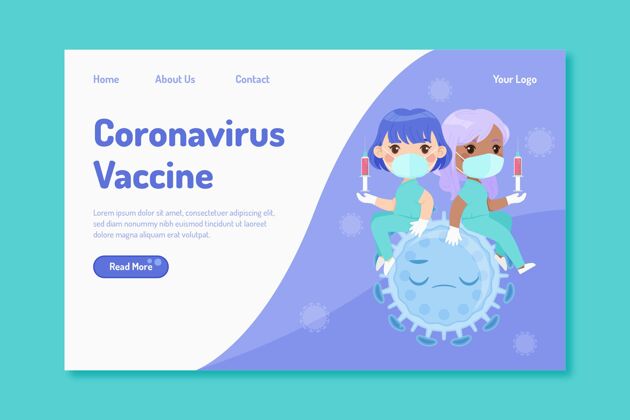 冠状病毒卡通冠状病毒疫苗网页模板说明流感危险疾病