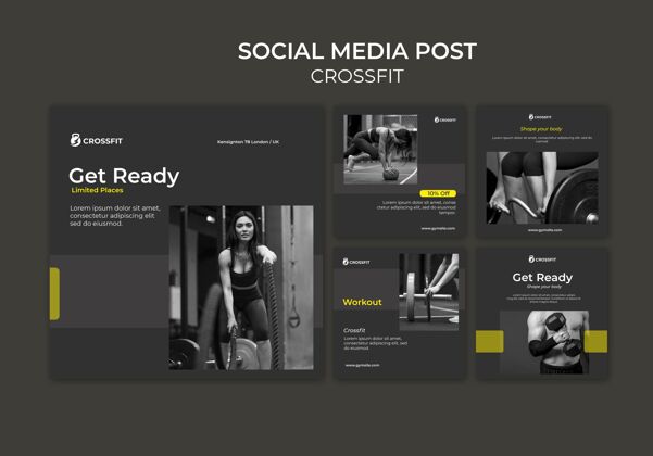 计划Instagram为crossfit练习发布了一系列帖子私人教练锻炼活动
