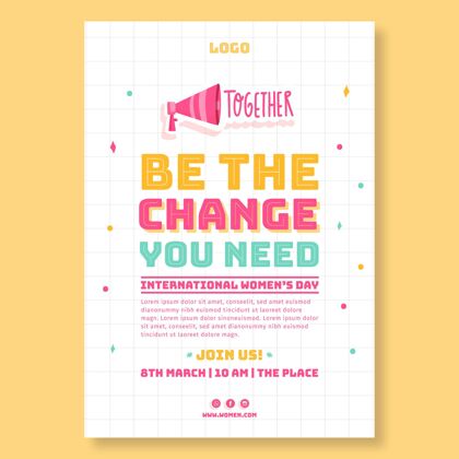 海报模板国际妇女节海报海报3月8日准备打印