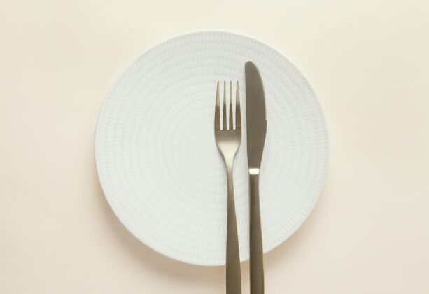 餐具顶视图组成美丽的餐桌餐具餐具组合陶器