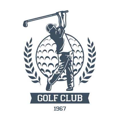 公司标识详细复古高尔夫标志商业品牌品牌
