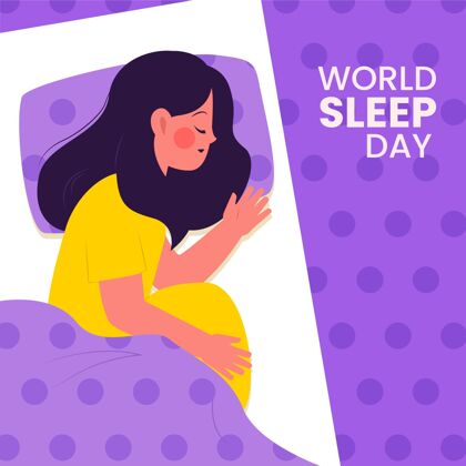 插图世界睡眠日插图与女人睡觉休息女性意识