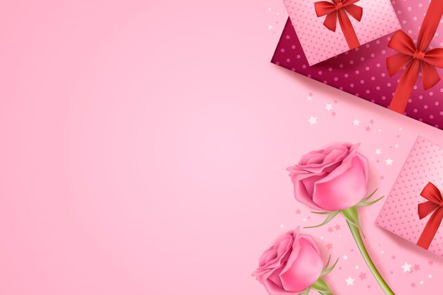 情人节情人节墙纸与玫瑰和礼物墙纸情人节玫瑰