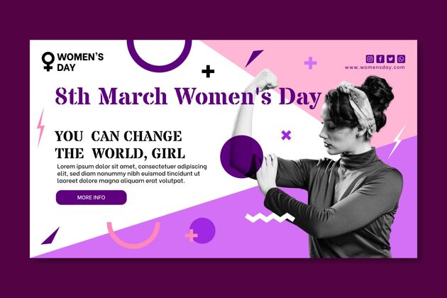 节日国际妇女节横幅3月模板横幅
