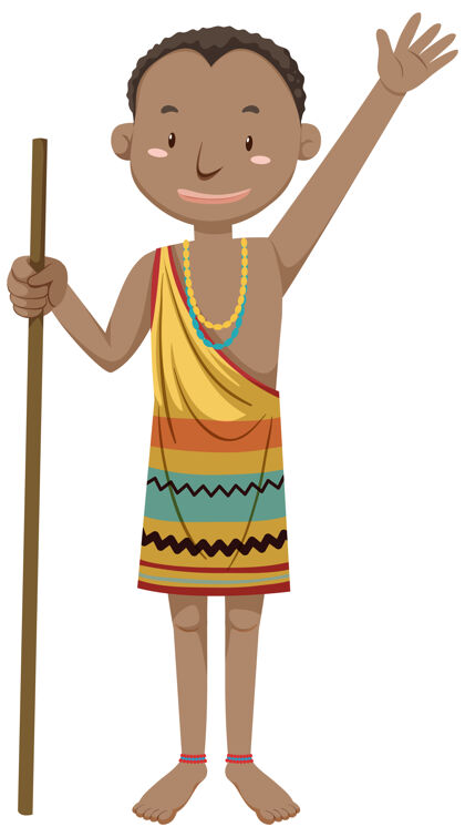 衣服非洲各部落少数民族传统服饰卡通人物女人青年文化