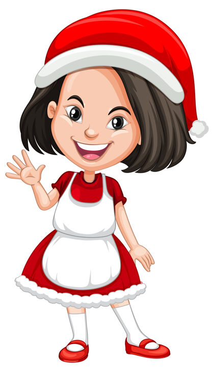 吉祥物可爱的女孩在圣诞服装卡通人物服装有趣服装